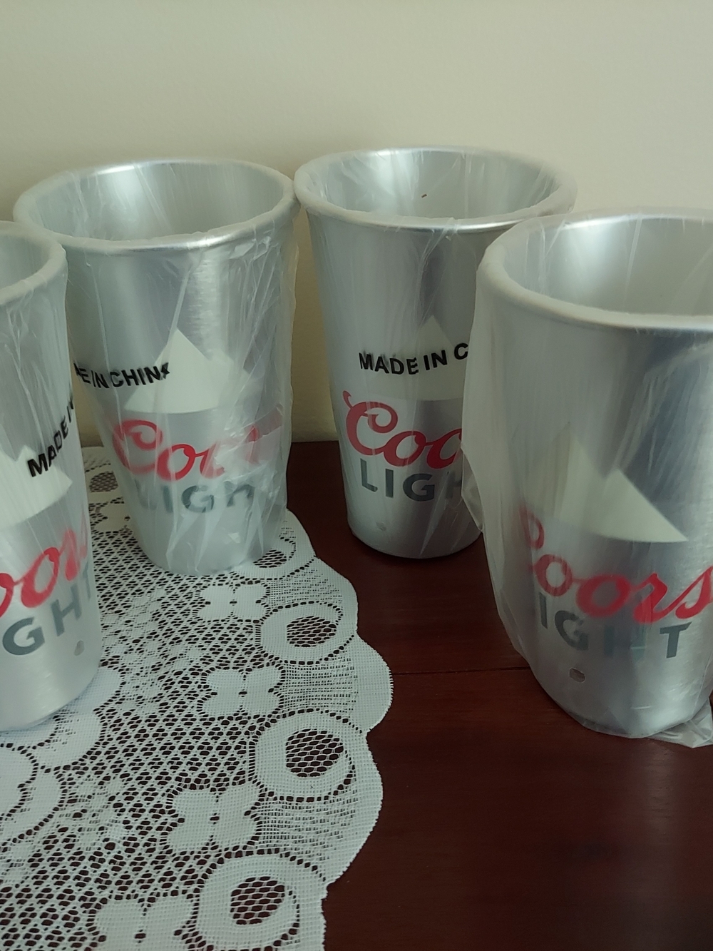 Coors Light Aluminum 22oz. Cups - Branded Party Tumblers (Wrapped Set Of 4)